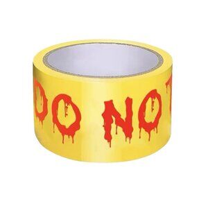 Halloween Warning Tape Roll Do Not Enter Yellow Red Dripping Text 25m Decor -NEW